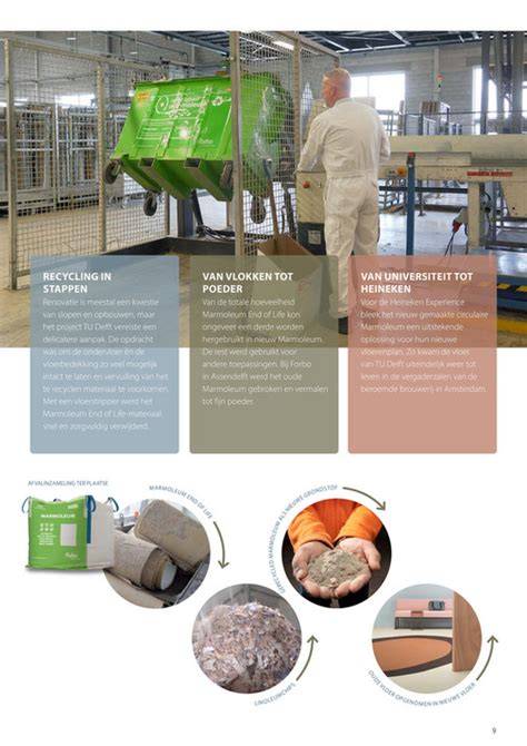 Infographic: circulaire Marmoleum-recyclingstroom van afbraak tot nieuw Marmoleum