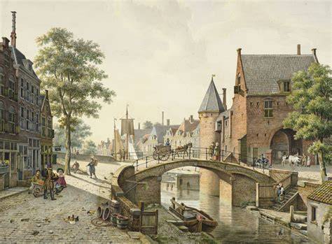 Kaart uit de 19e eeuw met de ligging van de panden langs de Hooigracht