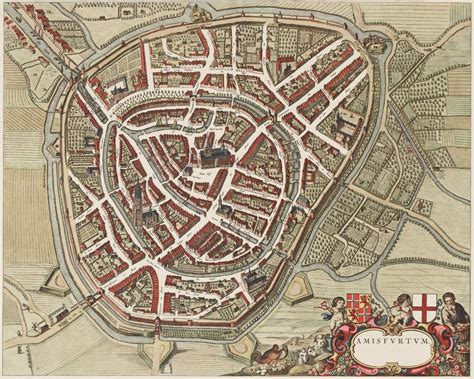 Plattegrond van de middeleeuwse ommuring en cisternen van Deventer