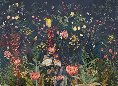 Behangcollectie-poster-met-vogels-en-bloemen
