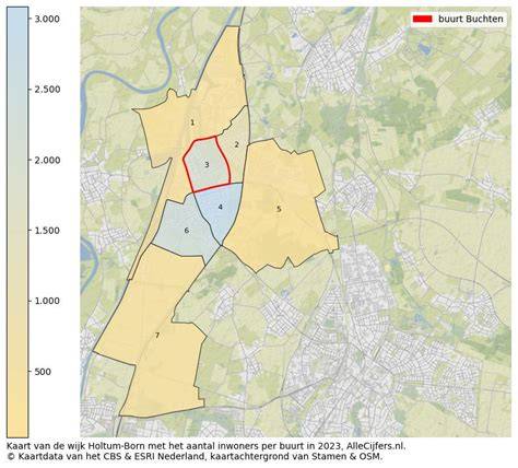 Kaart: Buchten en omliggende regio’s voor bouwprojecten
