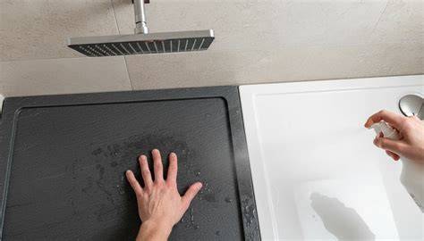 Schema: Vergelijking materialen voor douchebakken (Acryl, SMC, Composiet, Natuursteen)
