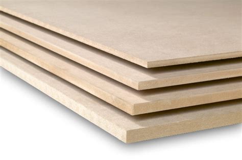 Collage van verschillende soorten MDF platen met diverse diktes en afwerkingen