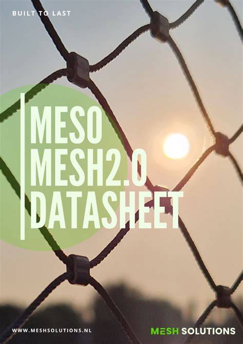 Detailtekening van MeSo Mesh kabelnetwerkstructuur