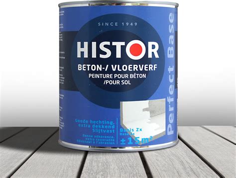Infographic met de belangrijkste specificaties van Histor Perfect Finish betonverf