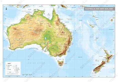 Kaart van Australië met aanduiding van grote boerderijen en Anna Creek Station