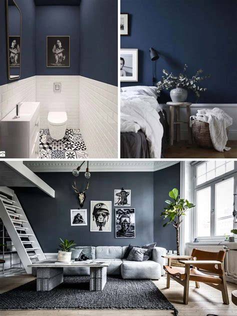 Donkerblauw met wit interieur