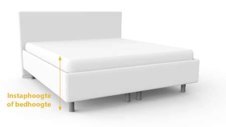 Diagram: berekenen van instaphoogte en totale bedhoogte