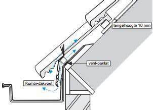 Tekening detail dakvoet: waterafvoer en overlapping