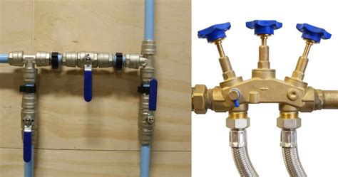 Afbeelding B: Montageblok voor directe aansluiting van circulerend warm water