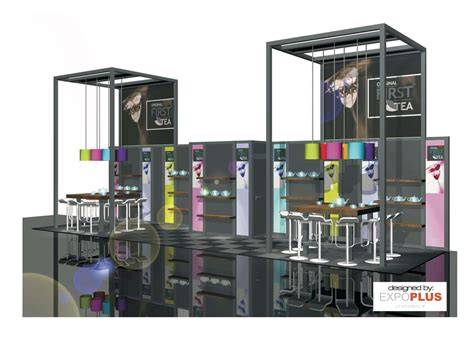 Voorbeeld van een modulaire stand met 3D-visualisatie