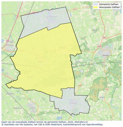 Kaart met regio Dalfsen en keuzemogelijkheden vakmensen