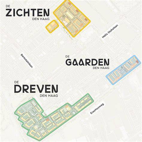Kaart: Dreven, Gaarden en Zichten gebiedsontwikkeling
