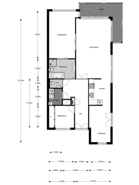 Plattegrond van een typisch appartement in 