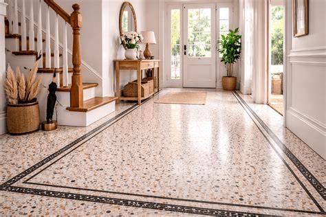 Foto: Voorbeeld van een Livyn Balance terrazzo/houtlook vloer