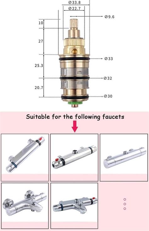 Cross-section afbeelding: thermostaatkraan en cartridge