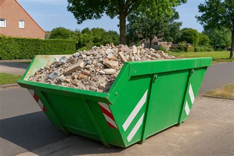 Infographic over het kiezen van de juiste container en afvalstromen voor bestrating en puin