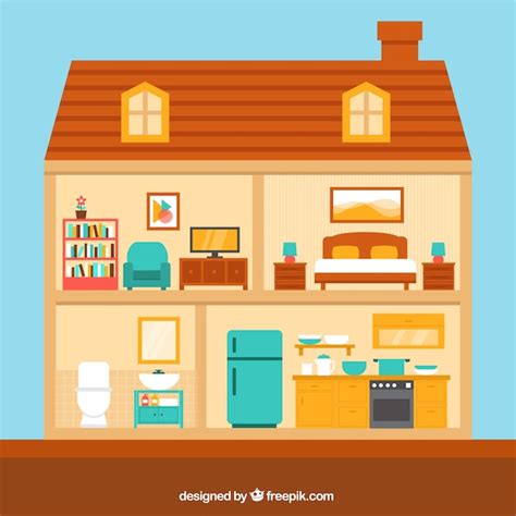 Illustratie van een huis met radiatoren in verschillende kamers