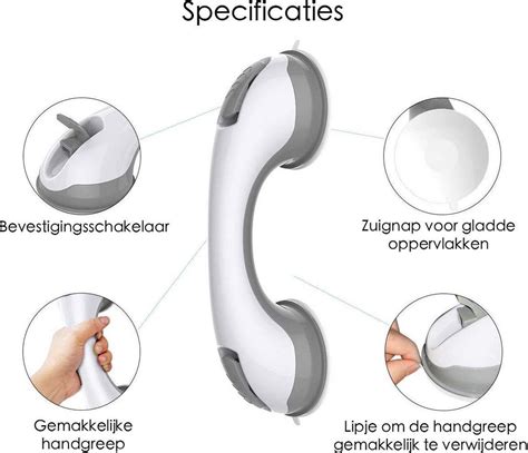 Afbeelding: Voorbeeld van een handgreep met zuignappen bevestigd aan glad profiel