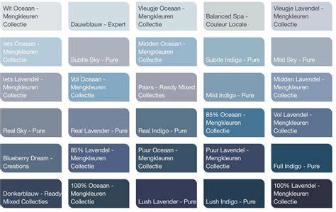 Kleurenkaart: Indigo OceanPalette met gravures