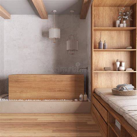 Sanitair in donkere tonen onder een witte houten plafondconstructie