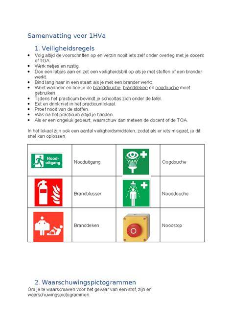 Veiligheidsregels en zones samenvatting
