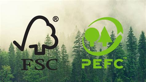 Logo's van FSC en PEFC als indicatie van duurzaamheid.