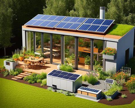 Infographic over earthship principes: zelfvoorzienend wonen met gerecyclede materialen