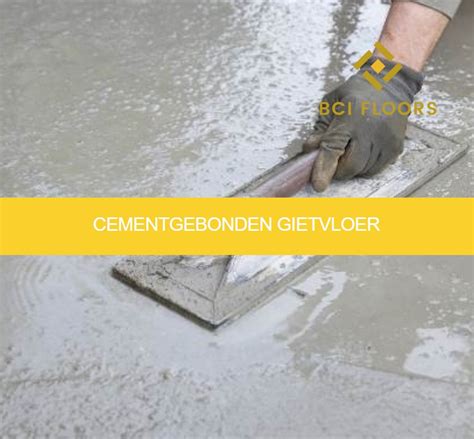 Illustratie van de gelaagde opbouw van een cementgebonden gietvloer