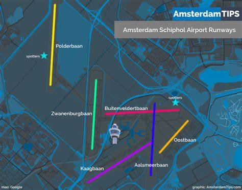 Kaart: Luchtvaartkapaciteit en verbindingslijnen rondom Schiphol