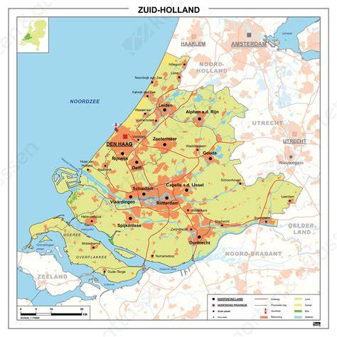 Kaart met werkgebied Zuid-Holland