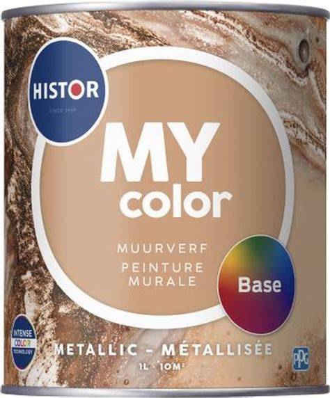 Infographic: kenmerken en stappen voor het aanbrengen van Histor Metallic Muurverf