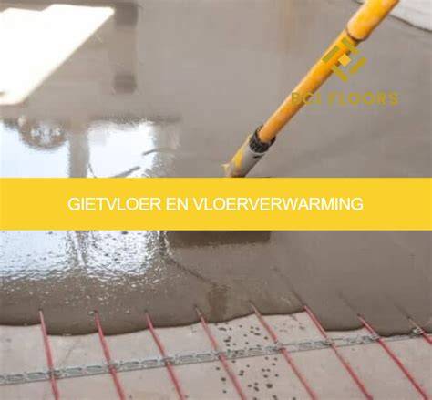 Verklarende afbeelding: Warmteverdeling onder PU gietvloer en vloerverwarming
