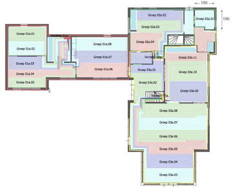 Diagram: legplan en buislengte per groep