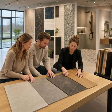 Ruime tegelshowroom met keramische vloeren en wandtegels
