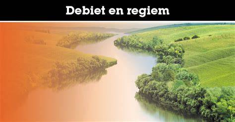 Infographics over debiet en regiem in rivieren: begrippen en relaties