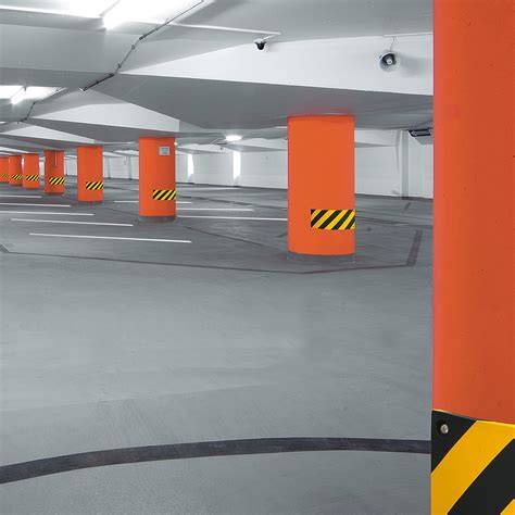 Ronde betonkolommen in parkeergarages