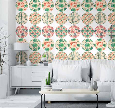 Seventies geïnspireerd bloemen- en geometrisch behang