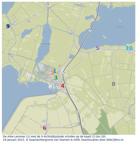 Lemmer kaart met de locatie van de Lidl en de uitbreidingsplannen