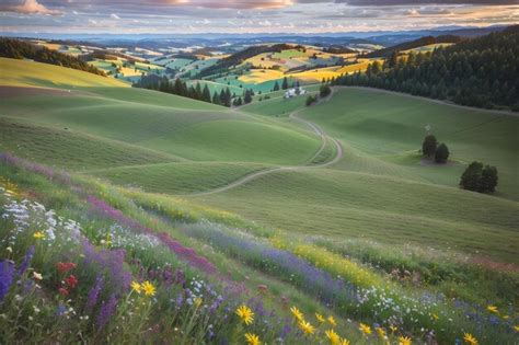 Landschap van het Bergherbos met glooiende heuvels en dichte bossen