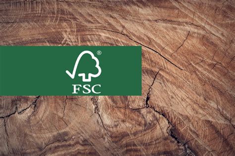 Detailfoto van Mahonie hout met FSC-keurmerk logo