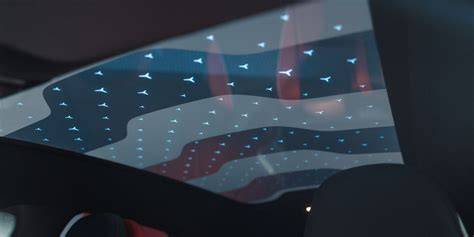 Illustratie: sfeerbeelden van auto interieur met ambient lighting en sterrenhemel