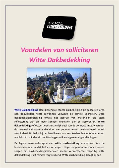 Infographic: Voordelen van witte dakbedekking