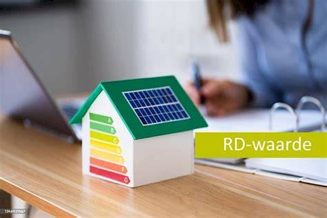 Diagram: Relatie between dikte, Rd en Rc bij PIR platen