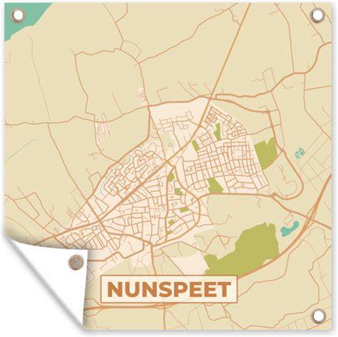 Kaart van Nunspeet en omgeving met belangrijke straten