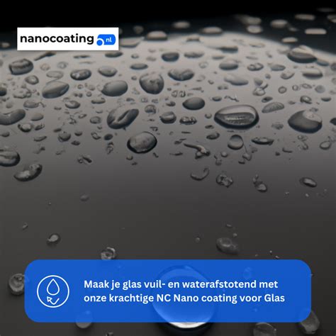 Illustratie die het principe van waterafstoting door nano coating op glas toont.