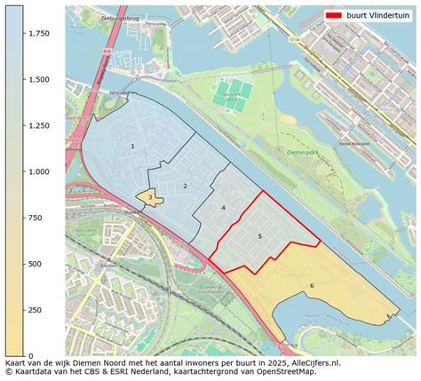 kaart van Diemen met Distelvlinderweg en Vlindertuin