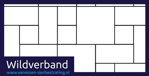 Kaart van typische legpatronen: kruis, halfsteen, wildverband