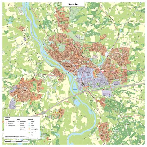 Kaart van De Bloemendal en omgeving in Deventer