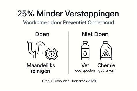 Infographic: stappen bij ontstoppen en preventie